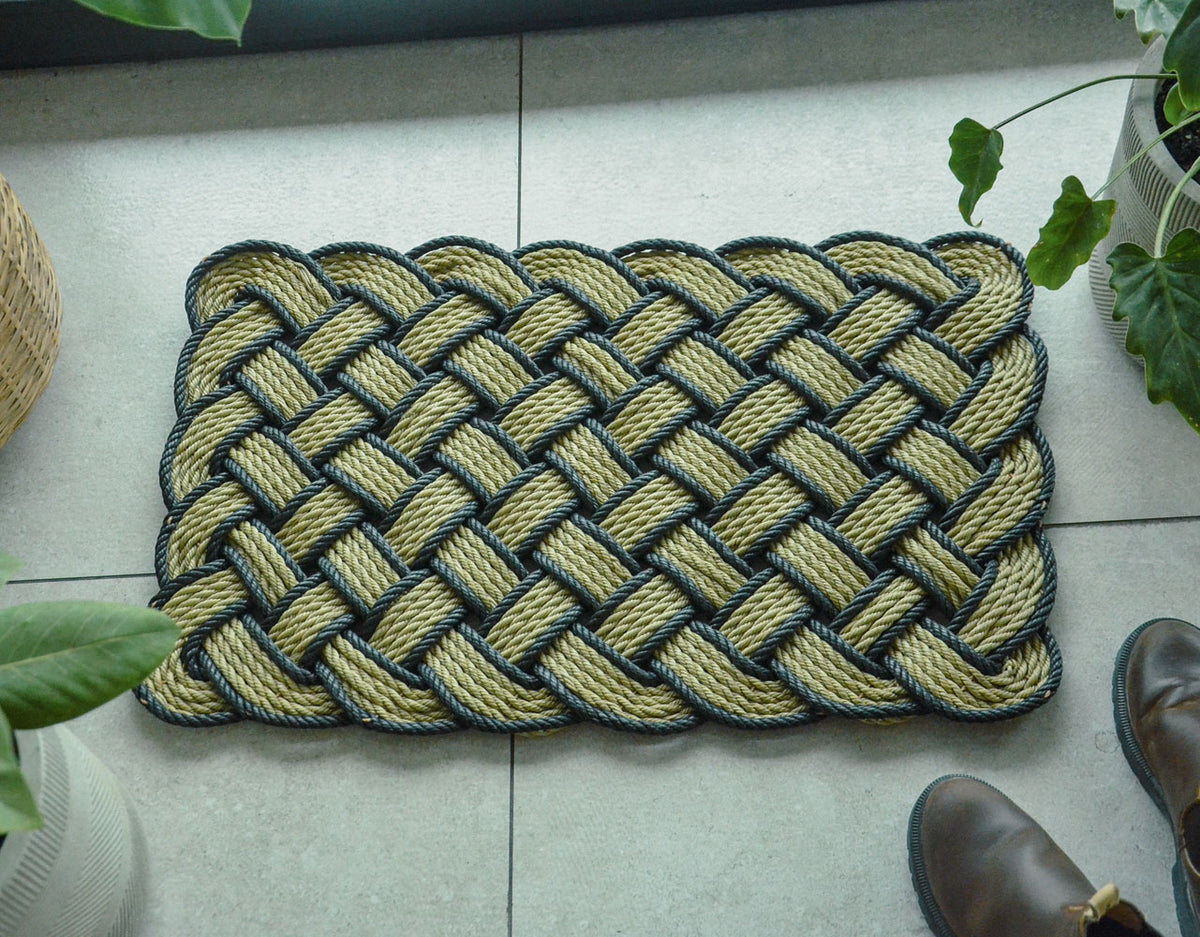 Choapino Trenzado Patrón Beige-Verde